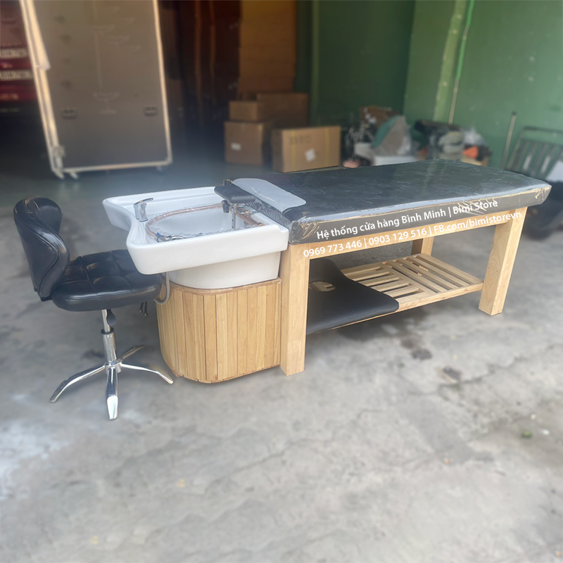 giuong goi dau spa go cao su